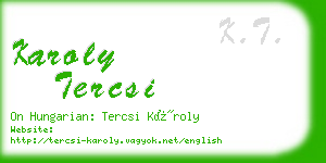 karoly tercsi business card